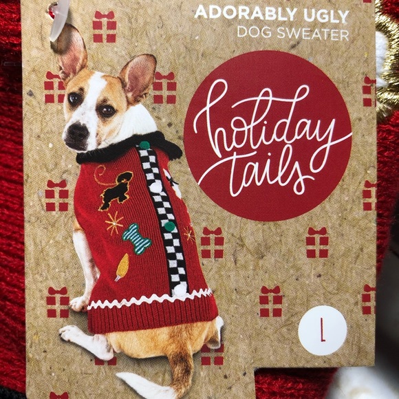 Holiday Tails Dog Holiday Tails Adorably Ugly Dog Sweater New